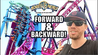 Riding Australia's Most INSANE Coaster...Forward AND Backward | Warner Bros Movie World, Australia