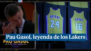 Un emocionado Pau Gasol se convierte en leyenda incuestionable de los Lakers