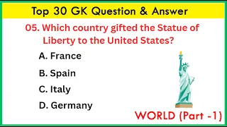 Top 30 World GK question and answer | GK questions and answers | GK | GK question | GK Quiz | GK GS