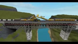 ROBLOX Train Crashes on a Bridge