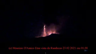 TIMELAPSE  ETNA vista da Randazzo 23 febbraio time 01,00