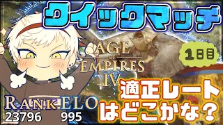 現在世界ランキング24873位！w【Age of Empires Ⅳ】遂にクイックマッチ本格的に始めてみるぞ！まずは適正レートまで行ってみよう！【初見実況】ELO:995~1101