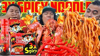 3X SPICY KOREAN FIRE NOODLES CHALLENGE! (HD) | BACKYARD COOKING | TEAM CANLAS with@MayorTV