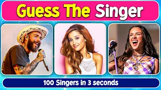 Guess the Singer in 3 Secs! | 100 Popular Music Artists in the World | Post Malone, Ariana, Olivia
