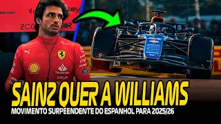 SURPRESA DO MERCADO COM SAINZ QUERENDO FECHAR COM A WILLIAMS! / DRUGO PODE IR PARA A AUDI / NORRIS