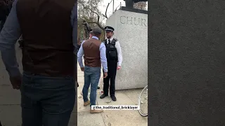 Bricklayer interrupts protests @sir Winston Churchill statue #history #protests #london