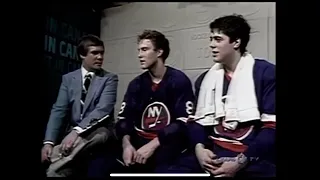 March 3 1984 Islanders at Maple Leafs Pat Flatley & Pat LaFontaine Hockey Night in Canada Interview