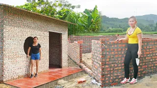 38 Days Alone Building Bricks Cement House, Corrugated Iron Roof, Flower Tiles (FULL BUILD)