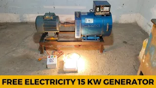 We Make Free Electricity Generator 15kw Alternator & 3Hp Motor Free Energy Generator 230v 15000 Watt