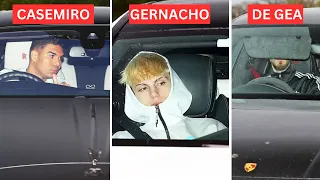 Man Utd Players Hiding Their Faces as They Arrive For Training Following 7-0 Defeat by Liverpool