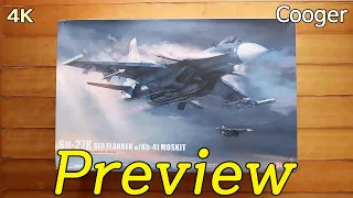 Sukhoi Su-27K Sea Flanker with Kh-41 Moskit 1/48 Minibase Preview (Su-33 Су33 P-270 Unboxing 8002)