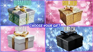 Choose your gift🎁😍💙💖 #chooseyourgift #pickonekickone #4giftbox #diamond #gold #white #black #giftbox