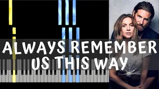 Piano facile // Lady Gaga - Always Remember Us This Way (Accompagnement vocal)