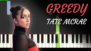 Greedy - Tate McRae | EASY Piano Tutorial