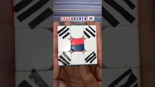 South Korea Flag🇰🇷On Rubic's Cube | Mr.CubeSpinner |#Shorts#rubikscube#southkoreaFlag