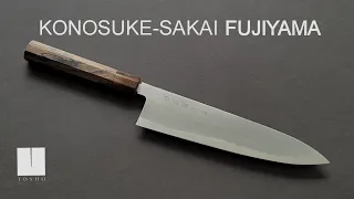 Konosuke Fujiyama Blue #1 Kaiju Gyuto 240mm Ziricote Handle