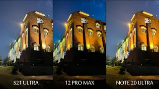 Samsung Galaxy S21 Ultra vs iPhone 12 Pro Max vs Samsung Galaxy Note 20 Ultra | NIGHT MODE CAMERA