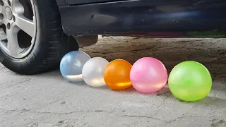 Experiment Car vs Water Balloons | Crushing Crunchy and soft Things With Car | Car vs Long Balloons