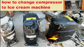 ice cream machine how to change compressor check compressor how to repairing ice cream