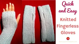 Knitted Fingerless Gloves | Beginner Knitting