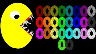 Escape Pacman - 26 Colors Rings Survival Race in Algodoo