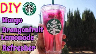 DIY MANGO DRAGONFRUIT LEMONADE a starbucks copycat with just 3 ingredients | Aiza Benoit