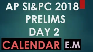 Calendar Concept for AP SI and Constable 2018 (E.M)