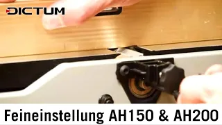 Feineinstellungen der Abrichthobelmaschinen Shinko AH150 und AH200