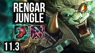 RENGAR vs LEE SIN (JUNGLE) | Rank 2 Rengar, 7/0/5, 66% winrate, Godlike | KR Grandmaster | v11.3