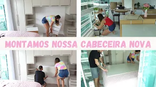 Montamos nossa cabeceira modulada | nosso quarto esta cada vez mais perfeito | Faxina varanda