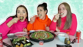 SUSHI MUKBANG!! ∙ Over relaties, daten & bevallingen met Rebecca & Nathalie