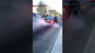 E34 m60b40 custom exhaust Burnout