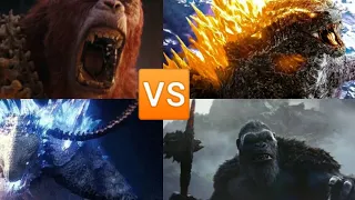 Thermonuclear evolved Godzilla and Kong vs Skar king and Shimo