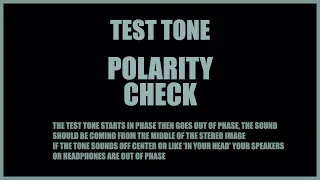 POLARITY CHECK TEST TONE | test if your speakers or headphones are in phase