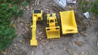 Building Bridge Blocks Toys For Kids with Dump Truck JCB Crossing The River To Mountain