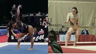 Simone Biles vs Katelyn Ohashi Floor Performance