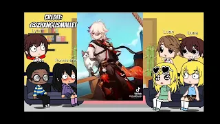 Lincoln sister+Clyde+Ronnie annereact to lincoln as kazuha