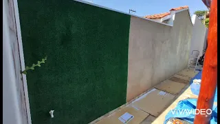 Instalação de grama sintética na parede