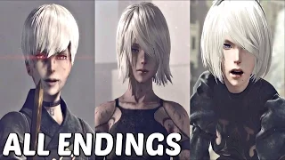 Nier Automata - All Main Endings & True Ending (A, B, C, D, E)