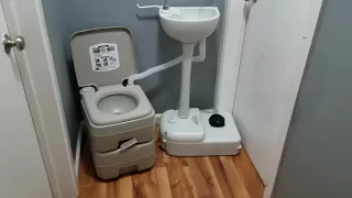 Portable toilet and sink combo! How does it work?