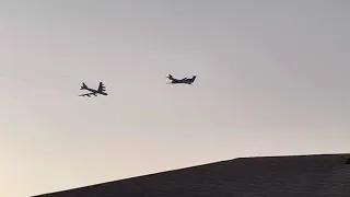 Super Bowl LV B-1, B-2, B-52 Fly Over heading over my house on the way to the game!