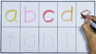 Collection of uppercase & lowercase alphabet dotted lines, ABCD alphabet writing, alphabet song toy