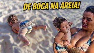 O NOAH CAIU DE BOCA NA AREIA DA PRAIA KKKKKKK...