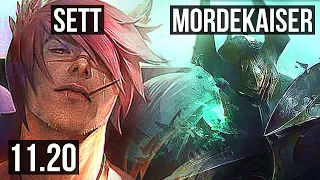 SETT vs MORDEKAISER (TOP) | 6 solo kills, 600+ games | NA Master | v11.20