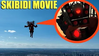 drone catches Titan Speaker Man FLYING above my house!! (Almost hits Drone) (Skibidi Toilet Movie)