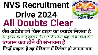 NVS Recruitment Drive 2024 All Doubts Clear Session