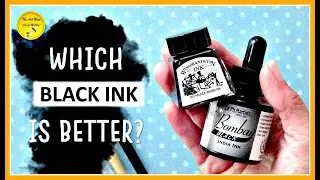 BLACK INK COMPARISON! - Dr. Ph. Martin's VS Winsor and Newton INDIAN INK | Inktober 2018