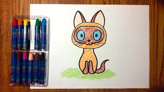 Рисунок котёнка Гав. Как нарисовать котёнка Гав легко