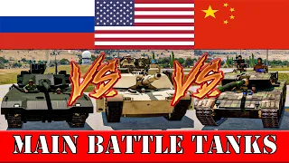 USA vs Russia vs China - Main Battle Tanks | M1A2 Abrams vs T-14 Armata vs Type 99A Tanks | ARMA 3