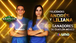 Liliana Hernández y Andrés Fierro, ganadores de Exatlón México 2022. | Exatlón México 2022